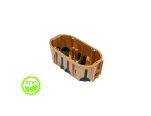 Puszka podtynkowa ProDuo ECO podwójna, głęboka 60mm, fi68, łączeniowa, z wkrętami, wiatroszczelna , WPC, IP30 /A.0092WPC/
