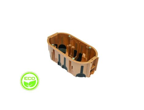 Puszka podtynkowa ProDuo ECO podwójna, głęboka 60mm, fi68, łączeniowa, z wkrętami, wiatroszczelna , WPC, IP30 /A.0092WPC/