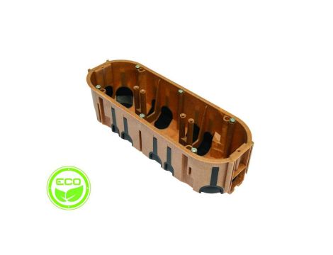 Puszka podtynkowa ProDuo ECO potrójna, głęboka 60mm, fi68, łączeniowa, z wkrętami, wiatroszczelna, WPC, IP30 /A.0093WPC/