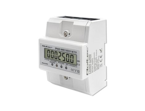 Qoltec Trójfazowy elektroniczny licznik miernik zużycia energii na szynę DIN 400V 100A LCD 4P