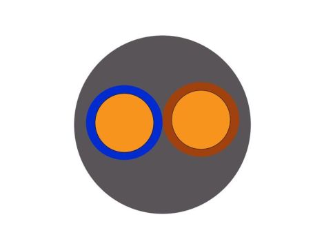 Przewód zasilający 2 Core Polichlorek winylu PVC Sheath Szary 10.6mm od , 300 V, 500 V