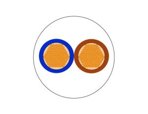 Przewód zasilający 2 Core Polichlorek winylu PVC Sheath Biały 3.2 x 5.2 → 3.8 x 6.3mm od , 300 V