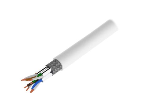 Przewód S/FTP Cat 7 Cu 27AWG LSZH 100m biały