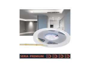 Taśma LED Premium 24V 384led/m COB 10W/m 6500K IP20 1050lm/m 8mm CRI90 3Y 5m