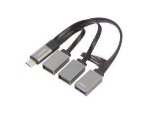 UA0315 Hub USB, USB A gniazdo x3, USB C wtyk, USB 2.0, USB 3.0, PnP