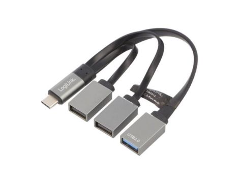 UA0315 Hub USB, USB A gniazdo x3, USB C wtyk, USB 2.0, USB 3.0, PnP