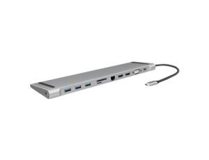 UA0373 Hub USB, USB 3.0, USB 3.2, aluminiowy, 0,22m, Wej: USB C wtyk