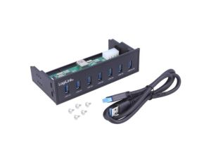 UA0342 Hub USB, USB A gniazdo x7, USB 3.0, rozmiar dla wnęki 5.25