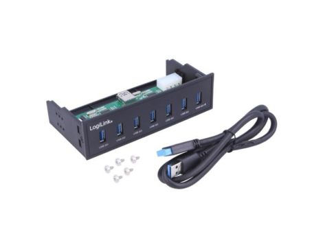 UA0342 Hub USB, USB A gniazdo x7, USB 3.0, rozmiar dla wnęki 5.25