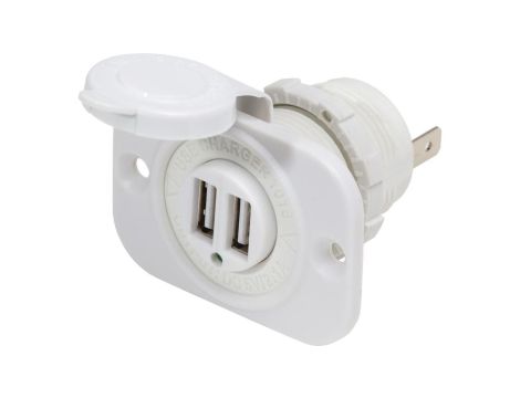 Gniazdo ładowania Blue Sea 12/24V z podwójnym portem USB 2,1 A