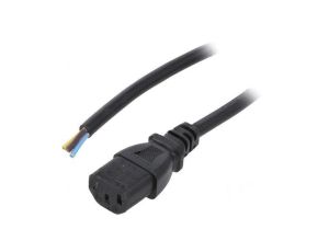 Kabel: 3x1mm2, IEC C13 żeński, 5m, 10A, 250V LT-501 H05VV-F 1.0/3C BLK 5M END