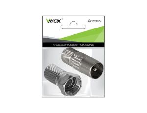 Zestaw złącze wtyk ant. – gni. F + wtyk F 6,8mm VA0093 Vayox