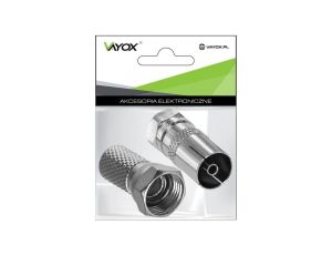 Zestaw złącze wtyk F – gni. ant. + wtyk F 6,8mm VA0095 Vayox