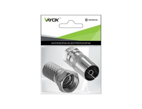 Zestaw złącze wtyk F – gni. ant. + wtyk F 6,8mm VA0095 Vayox