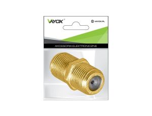 Złącze gniazdo F - gniazdo F (beczka) gold VA0220 Vayox (opak. 1szt)