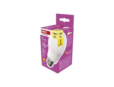 Żarówka LED Classic A60 / E27 / 9,5 W (75 W) / 1055 lm / ciepła biel ZQ5E51