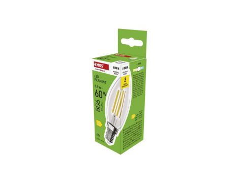 Żarówka LED Filament świeczka / E14 / 5,9 W (60 W) / 806 lm / neutralna biel ZF3D43