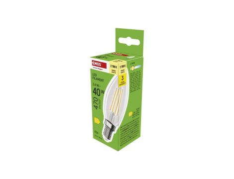 Żarówka LED Filament świeczka / E14 / 3,4 W (40 W) / 470 lm / ciepła biel ZF3D22