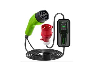 Qoltec Mobilna ładowarka do samochodu elektrycznego EV z regulacją 2w1 Typ2 11kW 3 Fazy LCD Przenośna Wallbox 5m