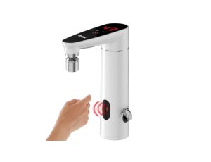 Przepływowy podgrzewacz wody łazienkowy pionowy, automatyczny, wyświetlacz, biały VA0320 VAYOX