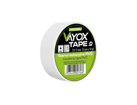 Taśma izolacyjna PVC 19mm x 10yd biała VA0323 Vayox