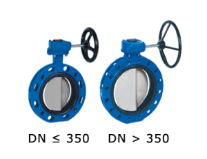 Przepustnica kołnierzowa SYLAX z przekładnią ślimakową dysk AISI316 żeliwo sferoidalne Nitryl BAR 16 DN 500 Socla