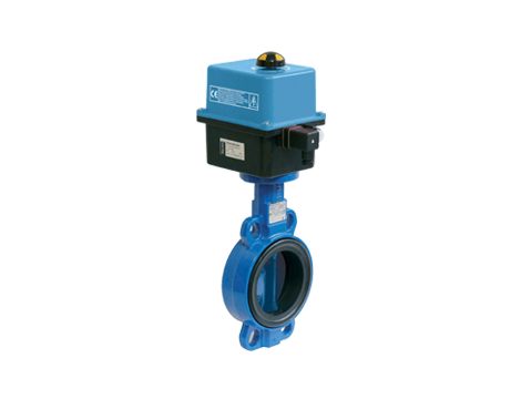 Przepustnica bezkołnierzowa SYLAX z napędem elektr. on/off seria ER+ 230V/50Hz, IP66 dysk GGG40 epoksydowany BAR 6 DN 150 Socla