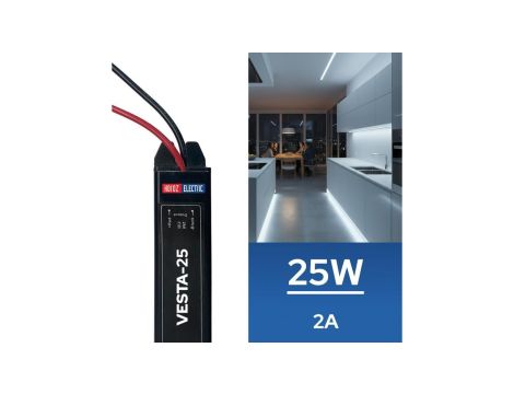 Zasilacz LED hermetyczny SLIM wodoodporny IP67 12V 2A 25W HOROZ