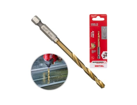 Wiertło do metalu HSS-G TIN 5x31/80mm 1/4 HEX MILWAUKEE