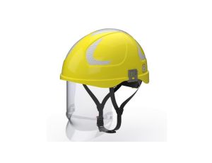 Hubix Żółty hełm elektroizolacyjny, osłona twarzy W1 klasy 1 Box-test, do 20 kV AC / 1,5 kV DC SECRA H058S