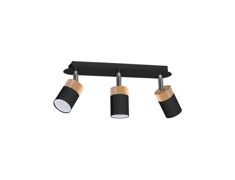 Lampa sufitowa JOKER BLACK/WOOD 3xGU10 MLP6304 Milagro