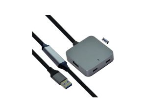 VALUE Hub USB 3.2 Gen 1, 4 porty (2x USB-A + 2x USB-C), z kablem przedłużającym, czarny, 10 m