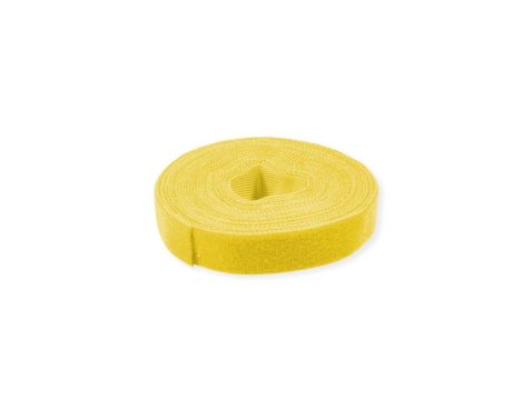 VALUE Taśma rzepowa na rolce, 10 mm, żółta, 25 m