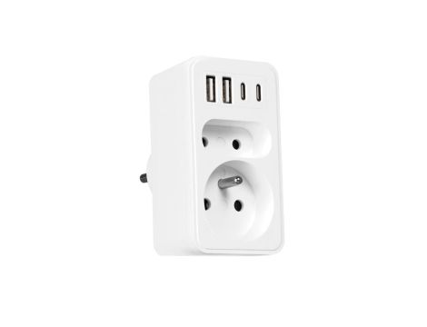 Rozgałęźnik sieciowy 2 gniazda + 2x USBA + 2x USB-C VA0374 Vayox