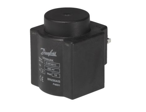 Danfoss Cewka elektromagnetyczna, BQ240CS, Styki płaskie DIN, Napięcie zasilania [V] AC: 240, Produkt pakowany pojedyńczo - 018F4511