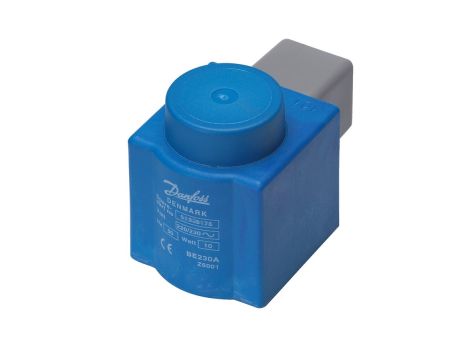 Danfoss Cewka elektromagnetyczna, BE240AS, Styki płaskie DIN, Napięcie zasilania [V] AC: 240, Produkt pakowany pojedyńczo - 018F6177