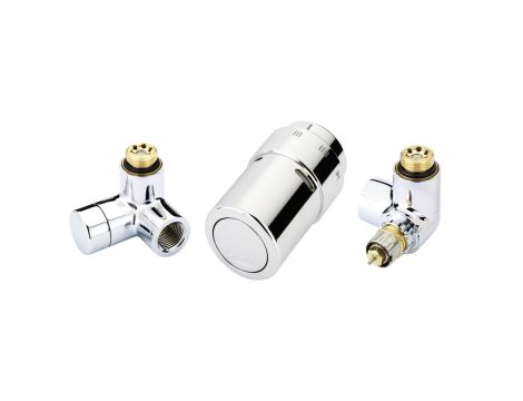 Danfoss Zestawy RAX Design, Kątowy, RAX, Chrom - 013G4003