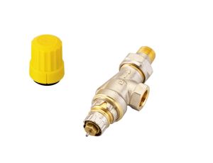 Danfoss Zawory grzejnikowe, RA-UN, Przepływ niski, DN 10, Kątowy poziomy, D - 013G3041