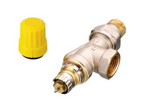 Danfoss Zawory grzejnikowe, RA-UN, Przepływ niski, DN 15, Kątowy poziomy, D - 013G3043