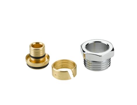 Danfoss Złączki zaciskowe do rur plastikowych PEX, G 1/2" A, 16x2, Chromowany - 013G4198
