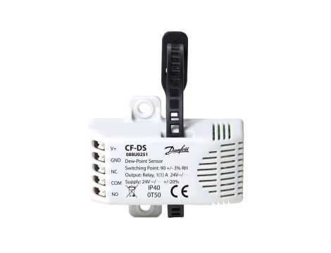 Danfoss Regulacja ogrzewania podłogowego, Danfoss Icon, Czujnik punktu rosy, 24.0 V, Napięcie wyjściowe [V] AC: 230, Liczba kanałów: 0, Zasilanie - 088U0251