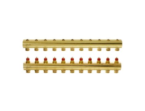 Danfoss Rozdzielacz FHF, Mosiądz, Liczba przyłączy kolektorów ogrzewania [pętle] [Max.]: 11, 10 bar - 088U0511