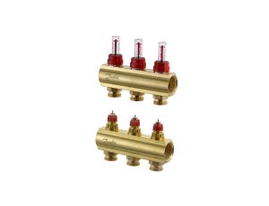Danfoss Rozdzielacz FHF-F, Mosiądz, Liczba przyłączy kolektorów ogrzewania [pętle] [Max.]: 3, 6 bar - 088U0523