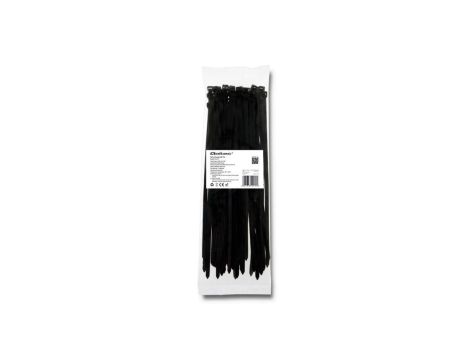 Qoltec Opaski zaciskowe/trytki 7.2*300mm Nylon66 UV Czarne