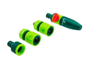 Zestaw złączek do węża ogrodowego ze zraszaczem prostym VERTO