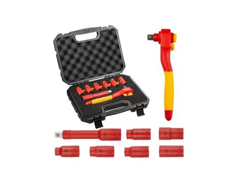 Klucze nasadowe 1/2 10-19mm 1000V, 8 szt. 01-307