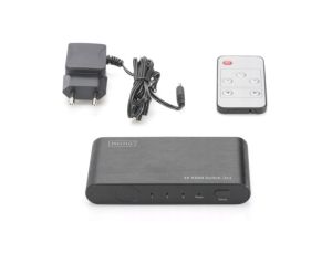 Przełącznik/Switch HDMI 3-portowy 4K 60Hz UHD 3D HDR, HDCP 2.2 audio DS-45316