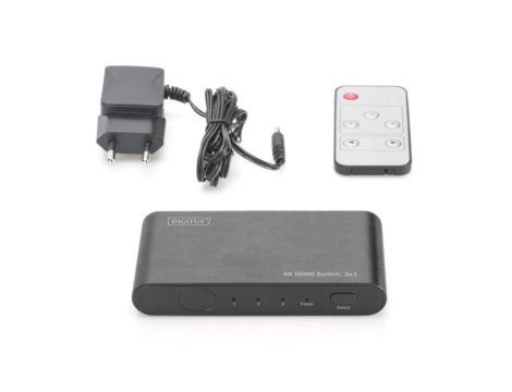 Przełącznik/Switch HDMI 3-portowy 4K 60Hz UHD 3D HDR, HDCP 2.2 audio DS-45316
