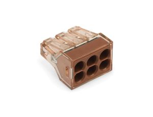 Szybkozłączka na drut 6x1,5-4mm2 brązowa/transparentna 773-606 1szt.