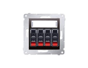 SIMON 54 Gniazdo głośnikowe 4-krotne z polem opisowym do ramki antracyt DGL34.01/48